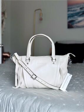 Aimee Kestenberg Leather Amsterdam Satchel in Clay Cream Crossbody Shoulder Bag